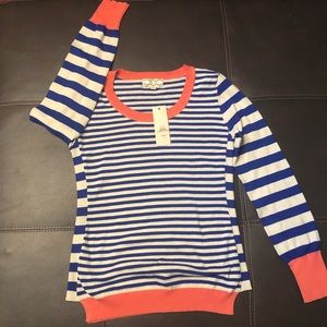 Pink Rose Striped Sweater